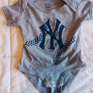 Gray and Blue Yankees onesie